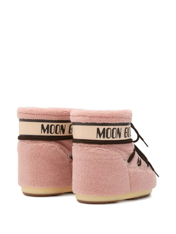 Moon Boot Bota Para Neve Icon Low De Fleece | Rosa | FARFETCH BR
