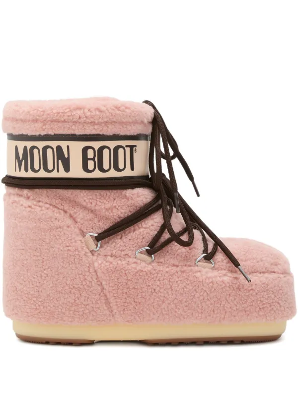 Moon Boot Shearling Snow Boots Pink FARFETCH IN