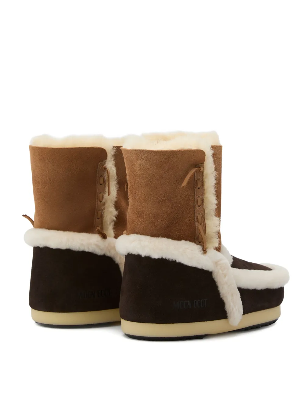 Moon Boot EVX suede shearling boots Brown