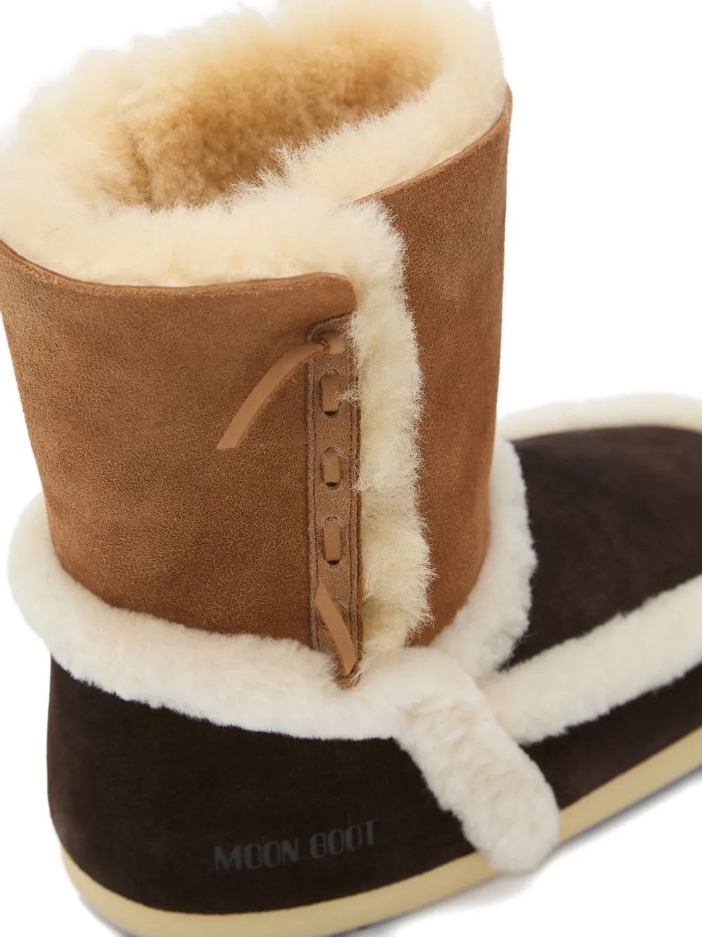 Moon Boot EVX suede shearling boots Brown