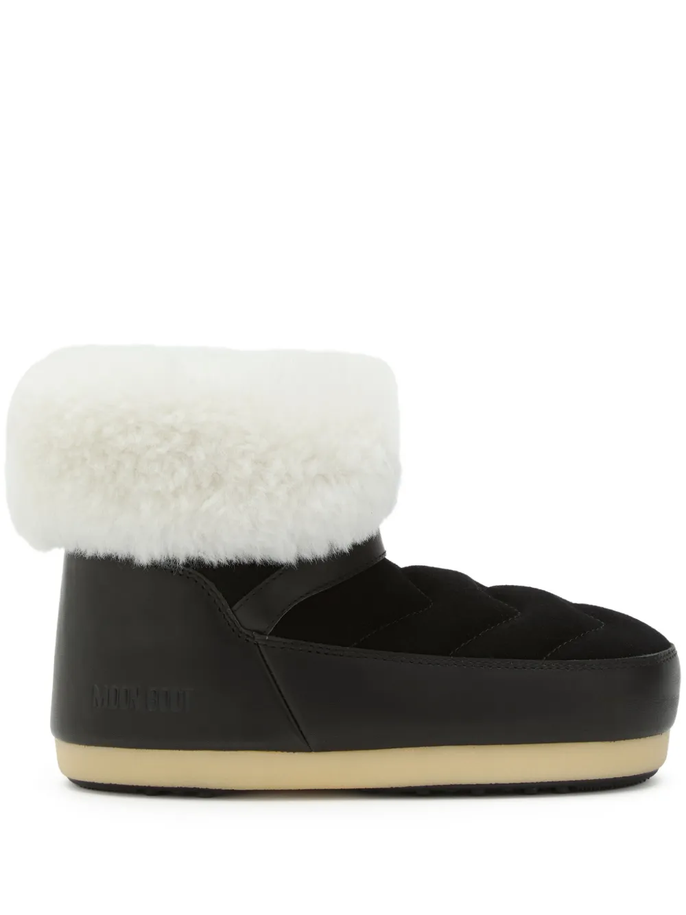 Moon Boot EVX quilted shearling boots Black