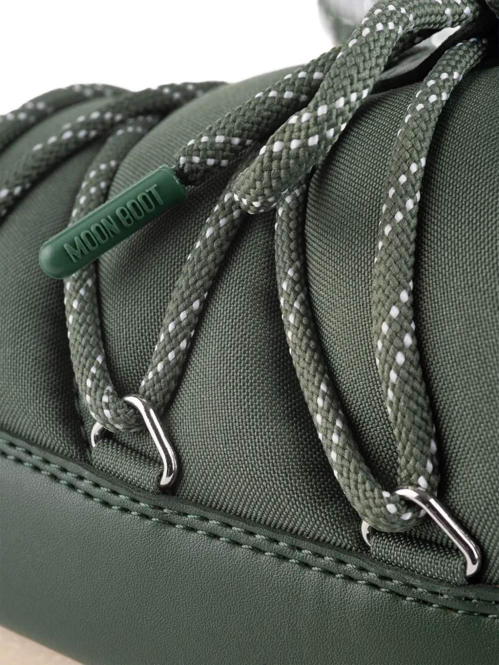 Moon Boot Padded Lace-up Mule Boots In Green