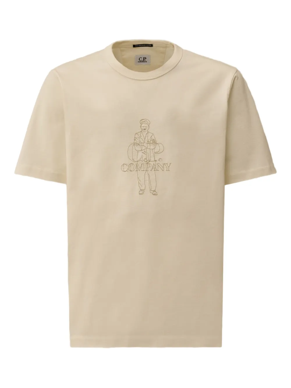 C.P. Company figure-embroidered T-shirt - ホワイト C.P. Company figure-embroidered T-shirt - ホワイト