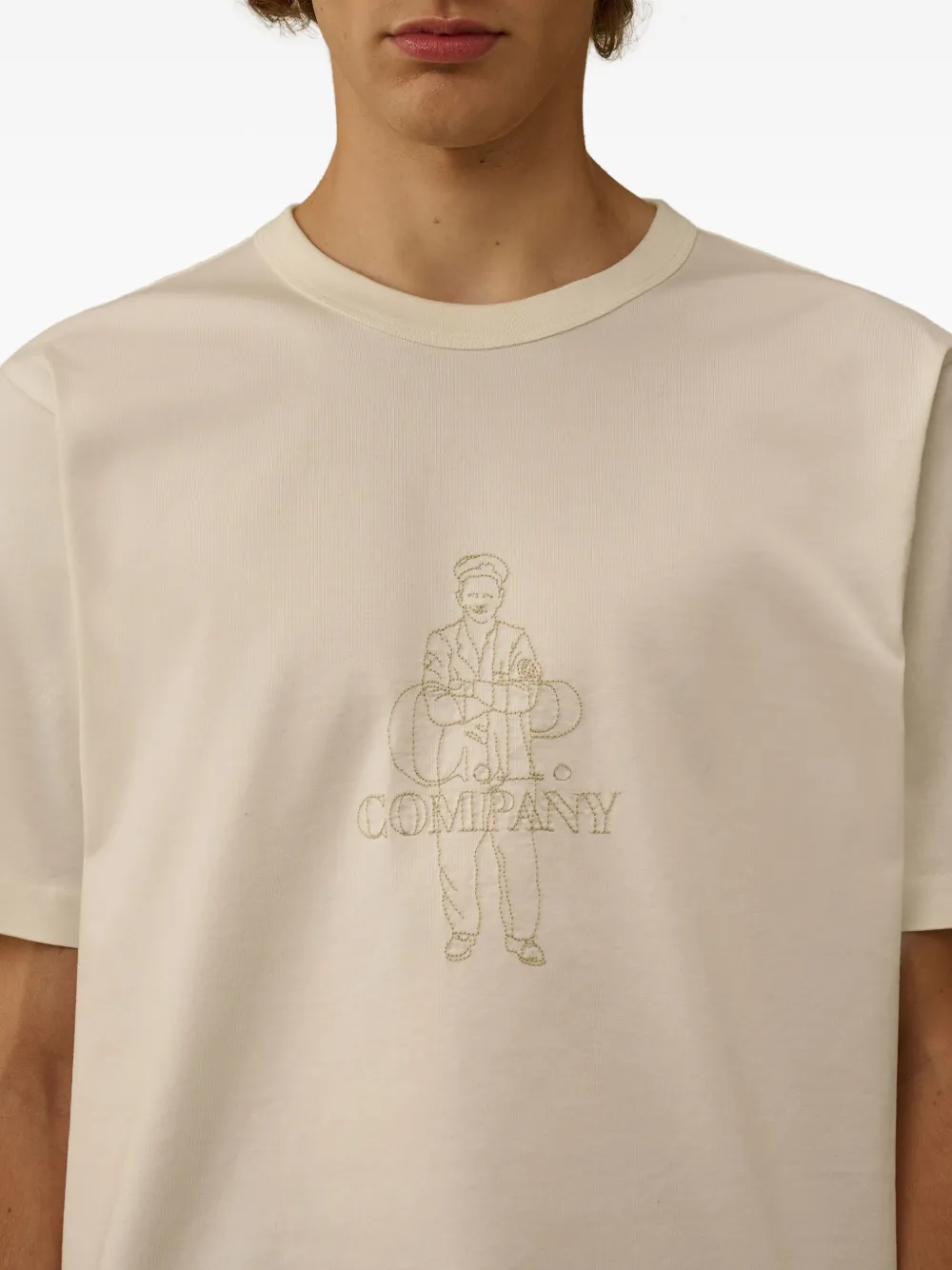 C.P. Company figure-embroidered T-shirt Wit