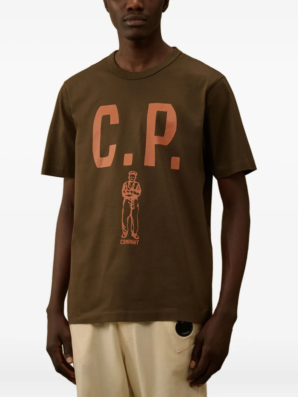 C.P. Company T-shirt met logoprint Groen