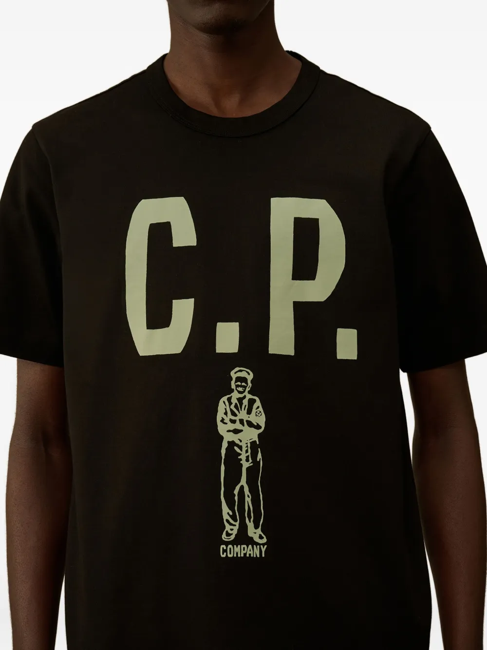 C.P. Company T-shirt met grafische print en ronde hals Zwart
