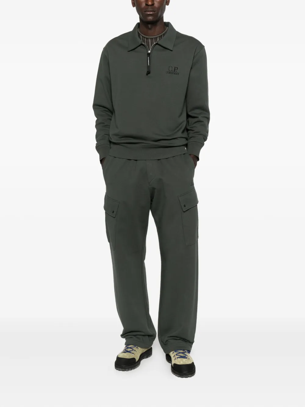 C.P. Company Sweater met polokraag en rits - Grijs