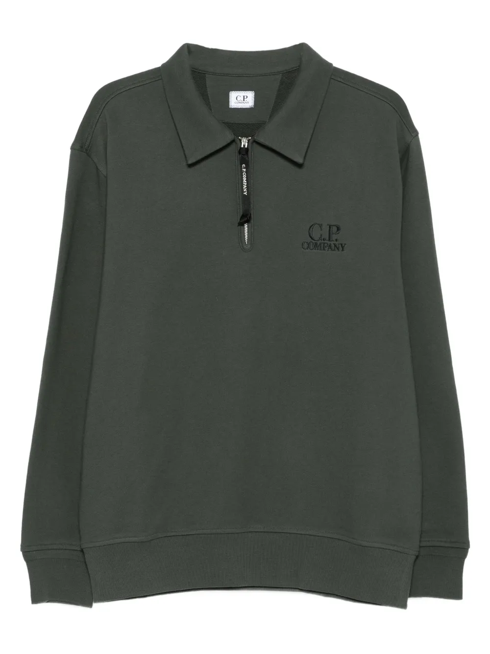 C.p. Company Polo-neck Zip-up Sweatshirt In Gray
