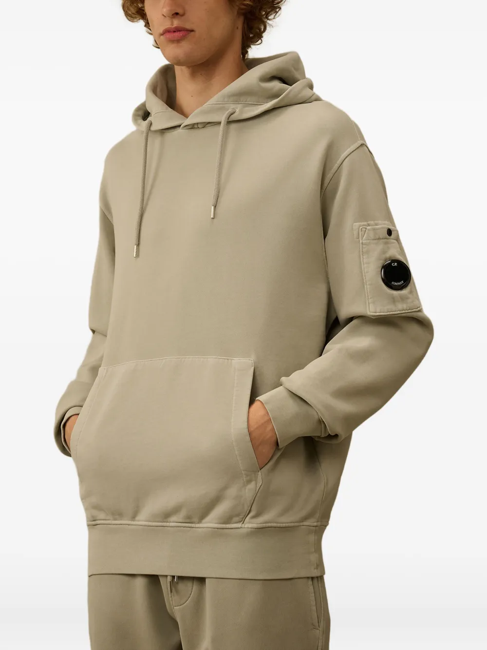 C.P. Company Hoodie met Lens-detail Beige