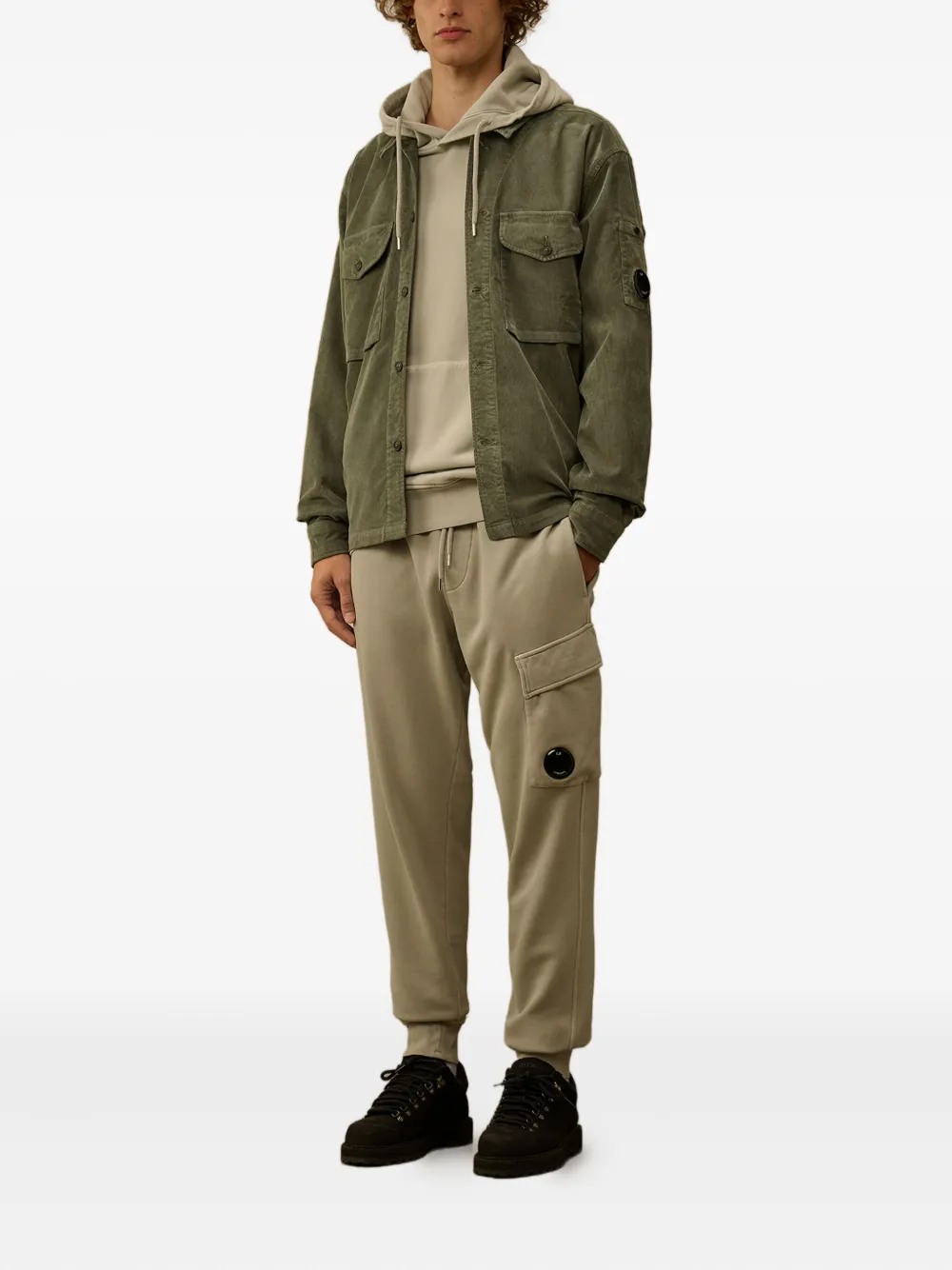 C.P. Company Hoodie met Lens-detail Beige