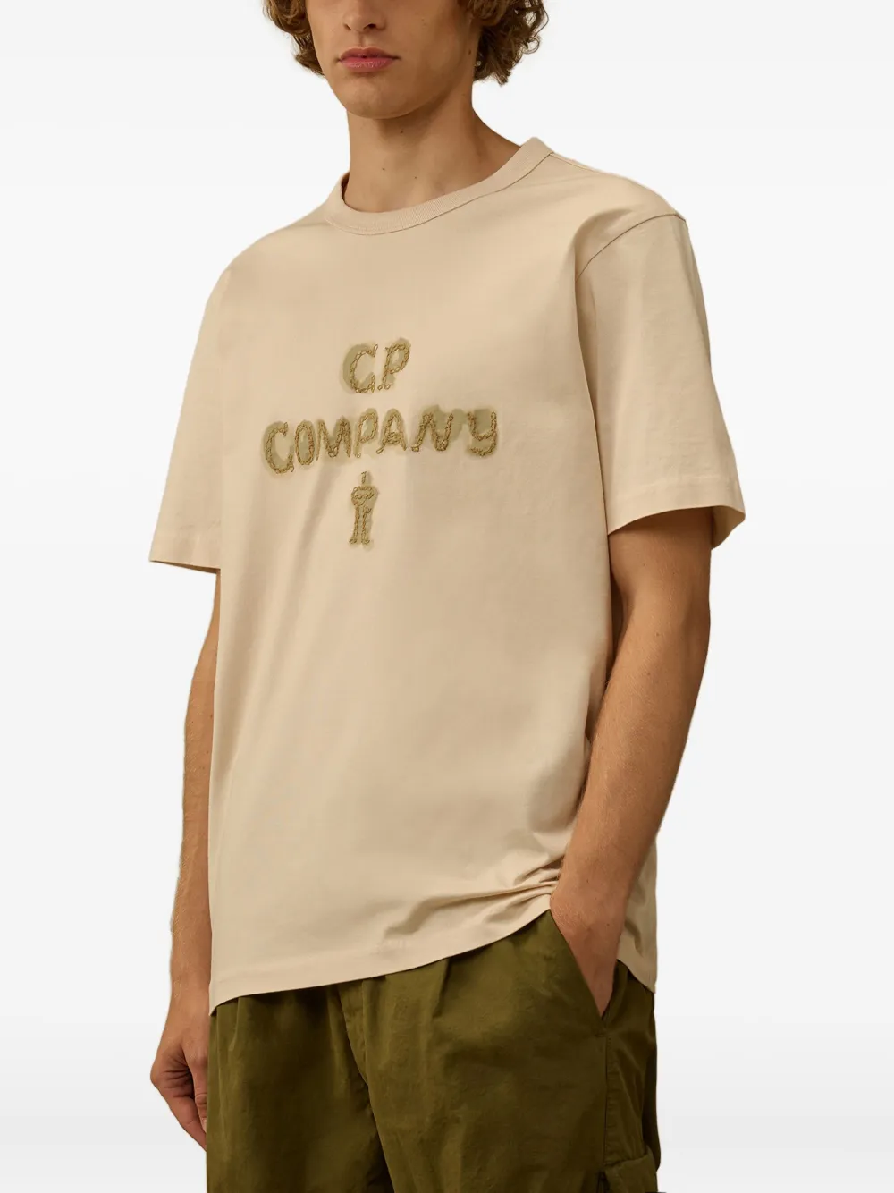 C.P. Company logo-embroidered T-shirt Beige