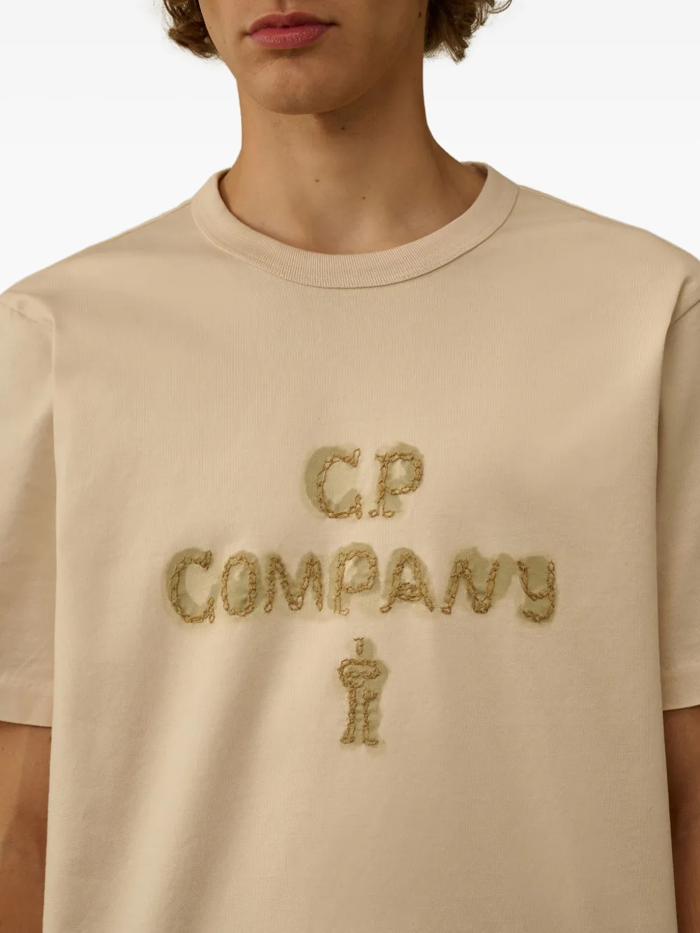 C.P. Company logo-embroidered T-shirt Beige