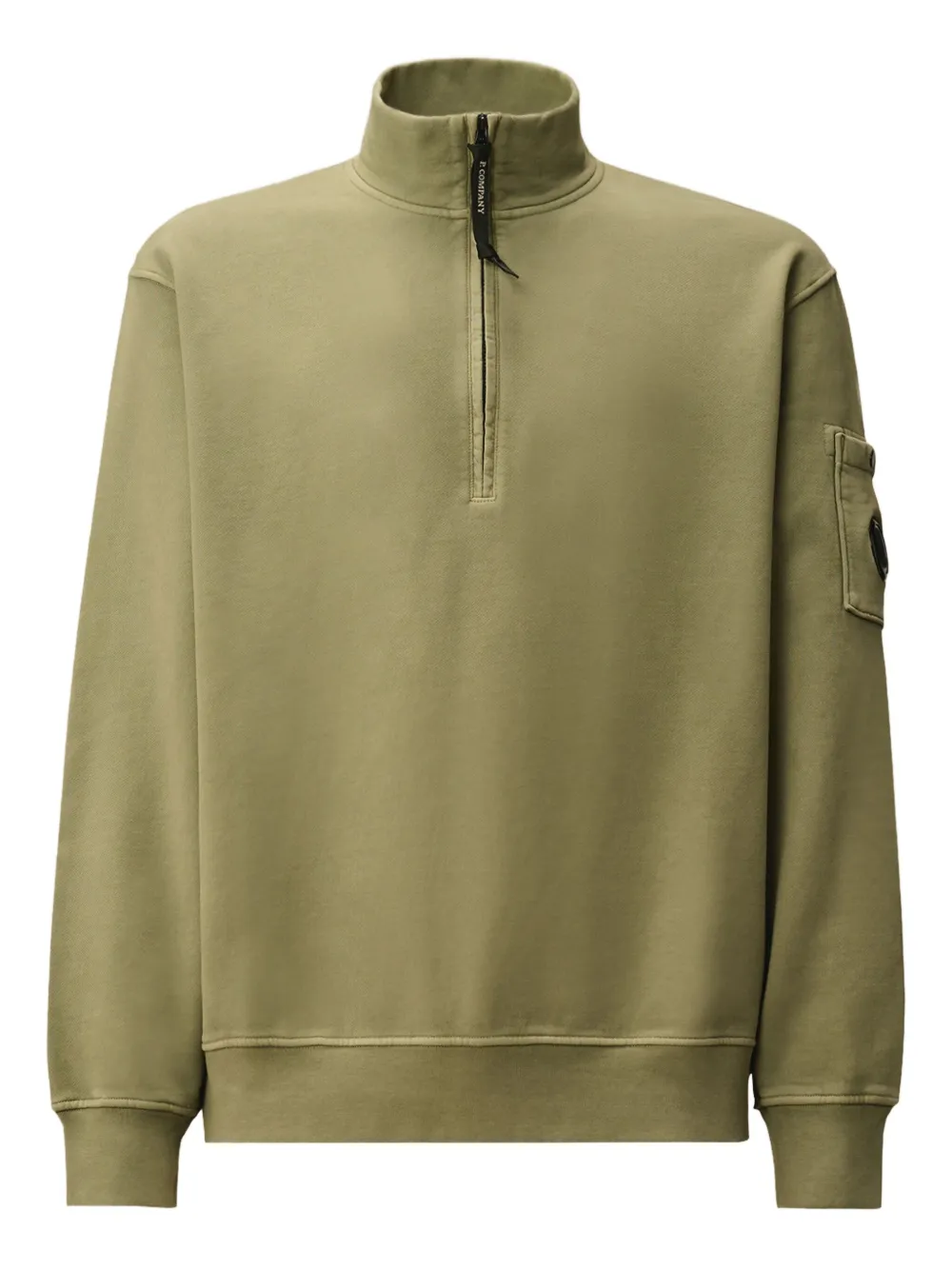 C.p. Company Half-zip Lens-pocket Sweatshirt In Green