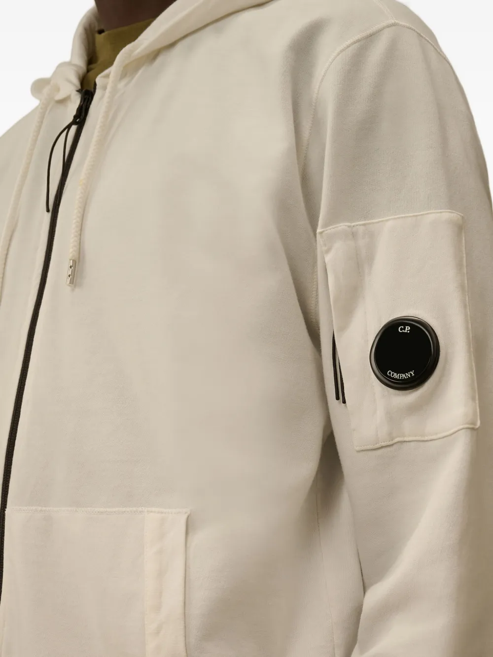 C.p. Company Diagonal Raised Fleece Hooded Sweatshirt In Neutral