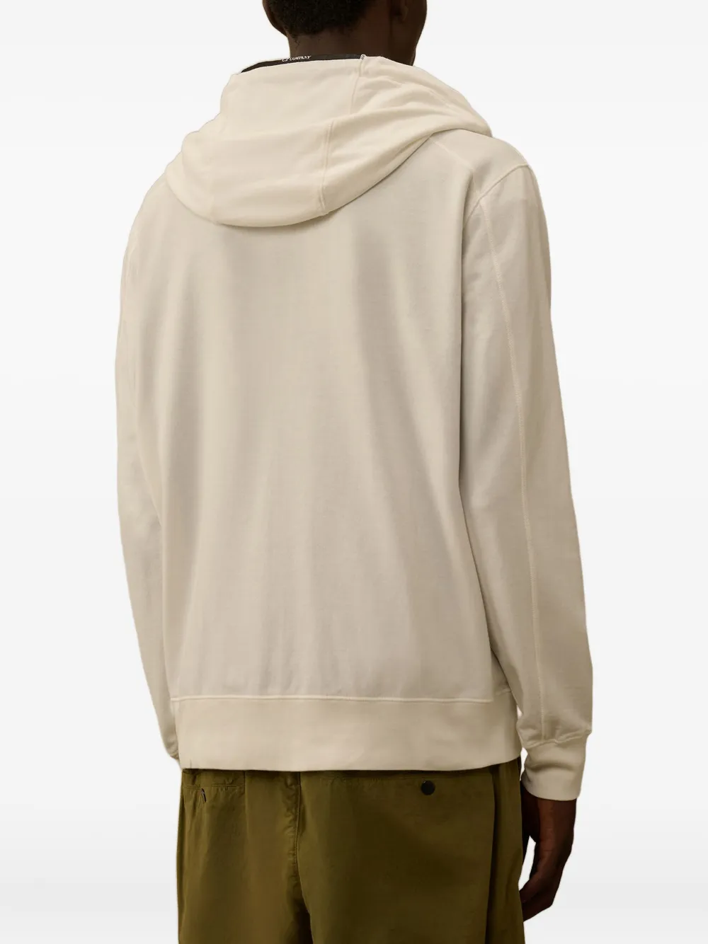 C.p. Company Diagonal Raised Fleece Hooded Sweatshirt In Neutral