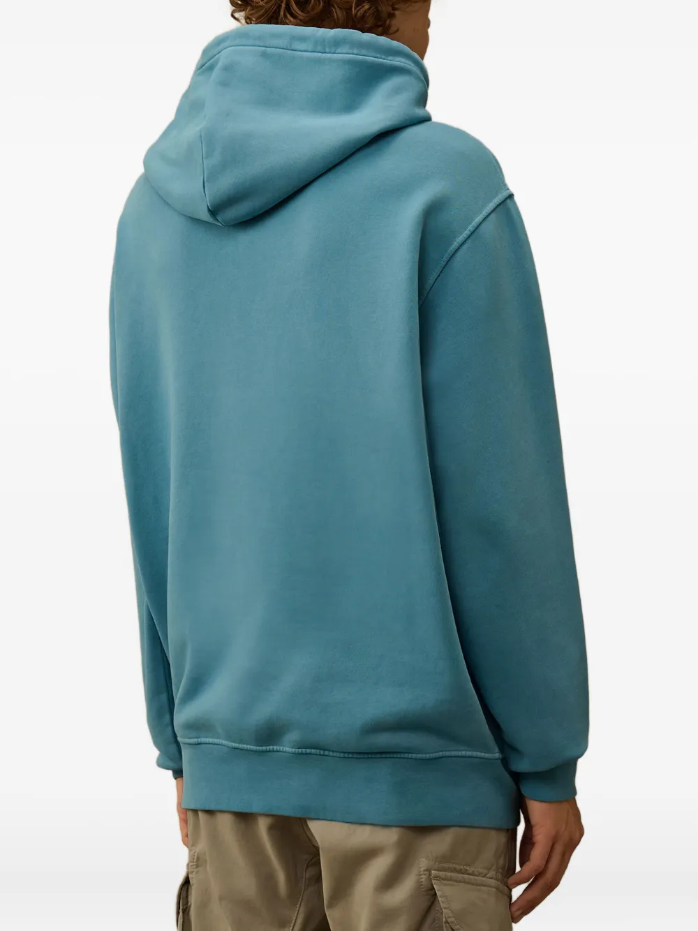 C.P. Company embroidered-logo hoodie Blauw