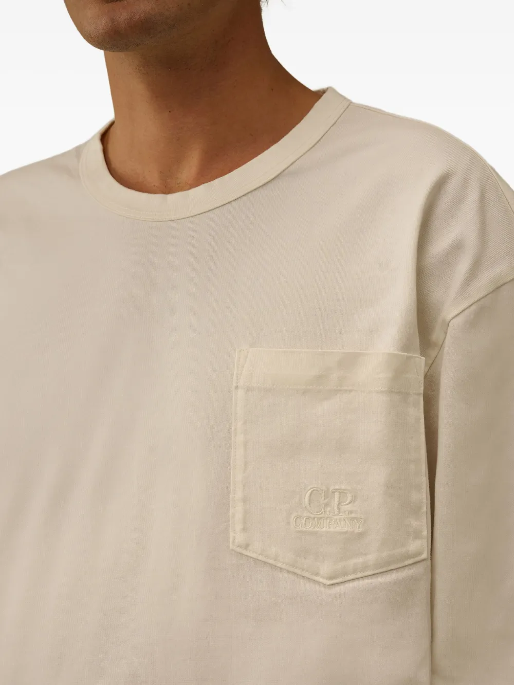 C.P. Company T-shirt met geborduurd logo Wit