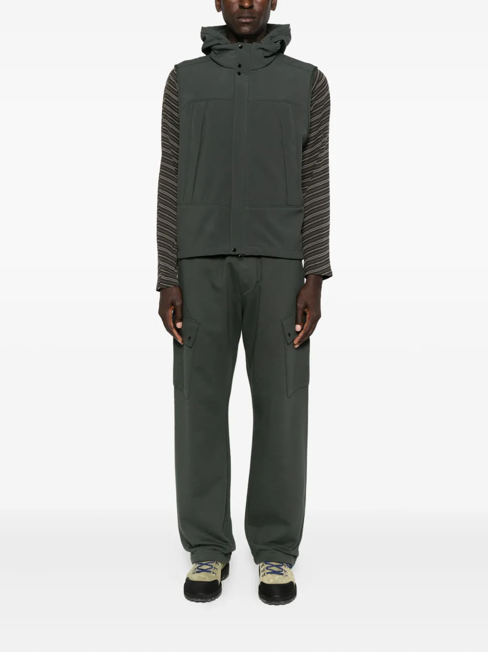 C.p. Company Hooded Sleeveless Waistcoat In Gray