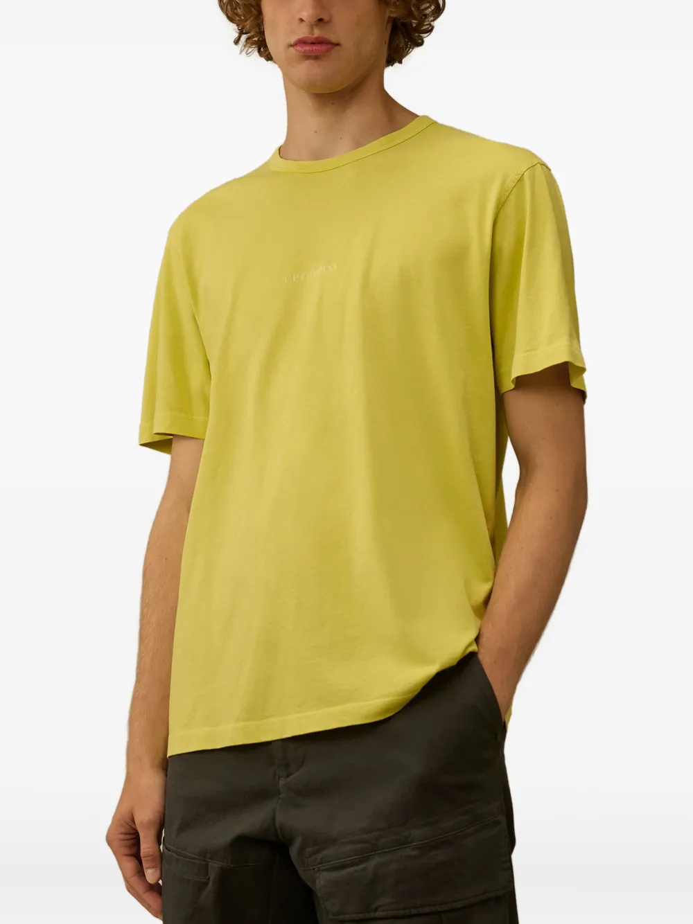 C.P. Company logo-print cotton T-shirt Geel