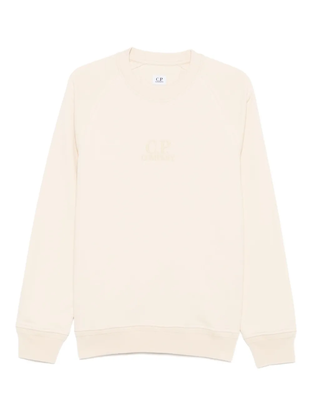 C.p. Company Embroidered-logo Sweatshirt In Neutral