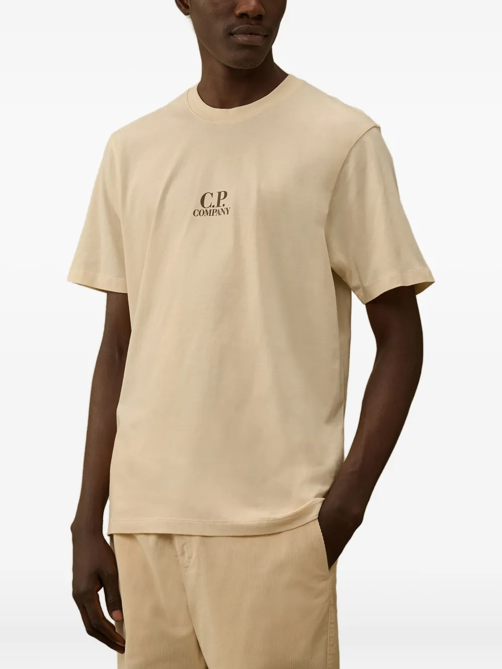 C.P. Company T-shirt met logoprint Beige