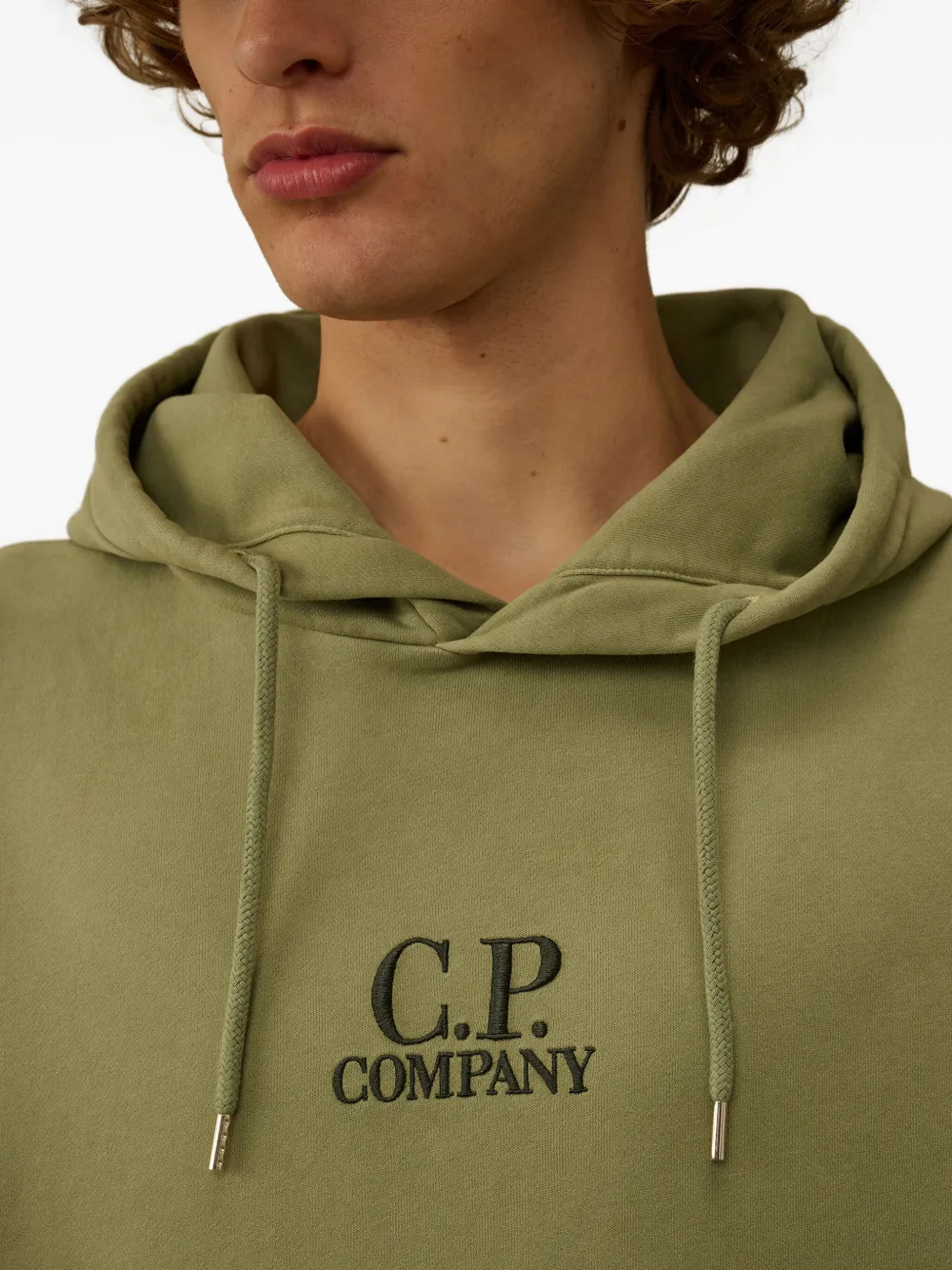 C.P. Company logo-embroidered hoodie Groen