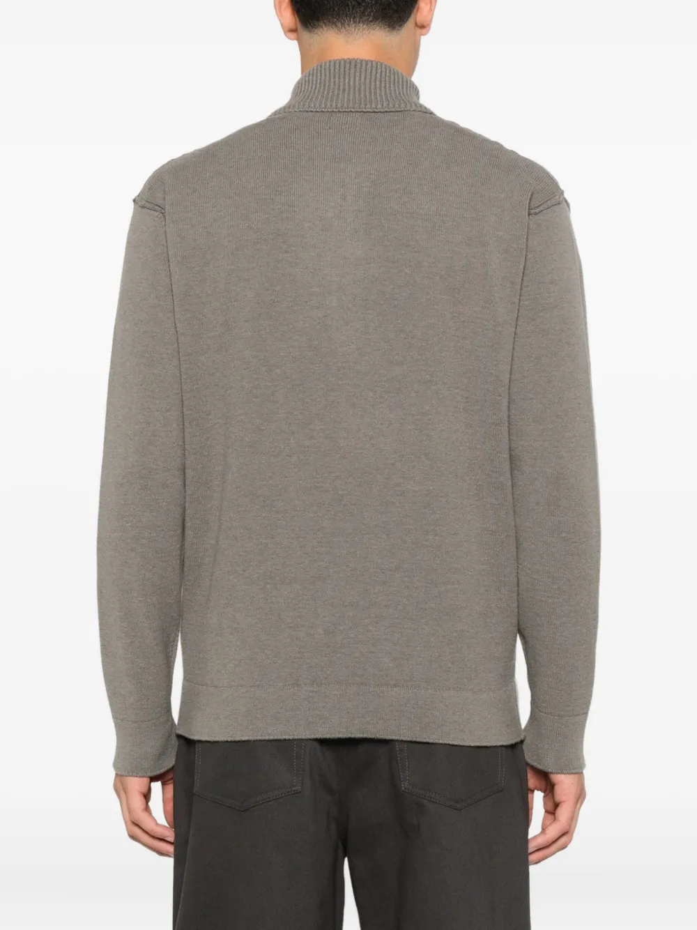 C.P. Company Sweater met halve rits en zak Grijs