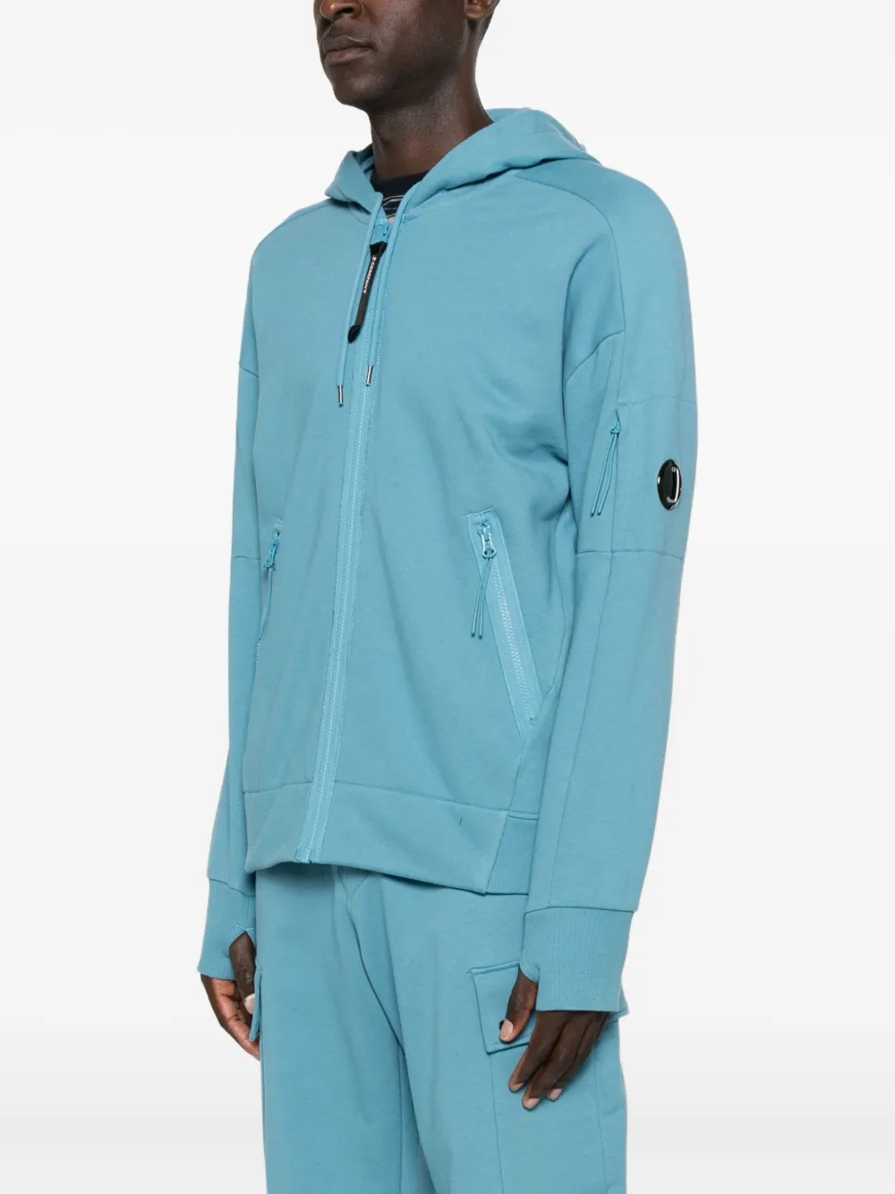 C.p. Company Zip-up Hoodie In Blue