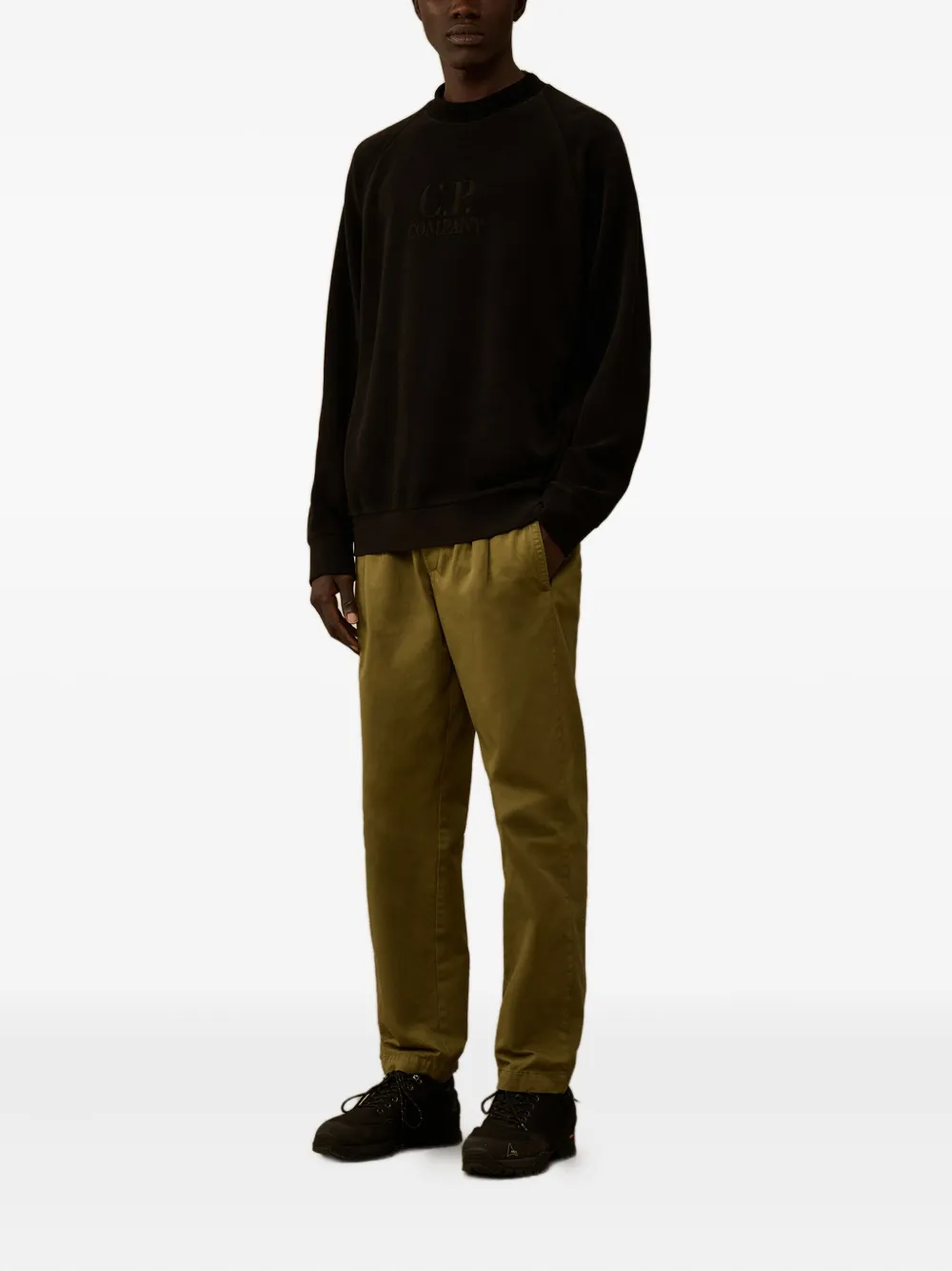C.P. Company Trui met geborduurd logo - Zwart
