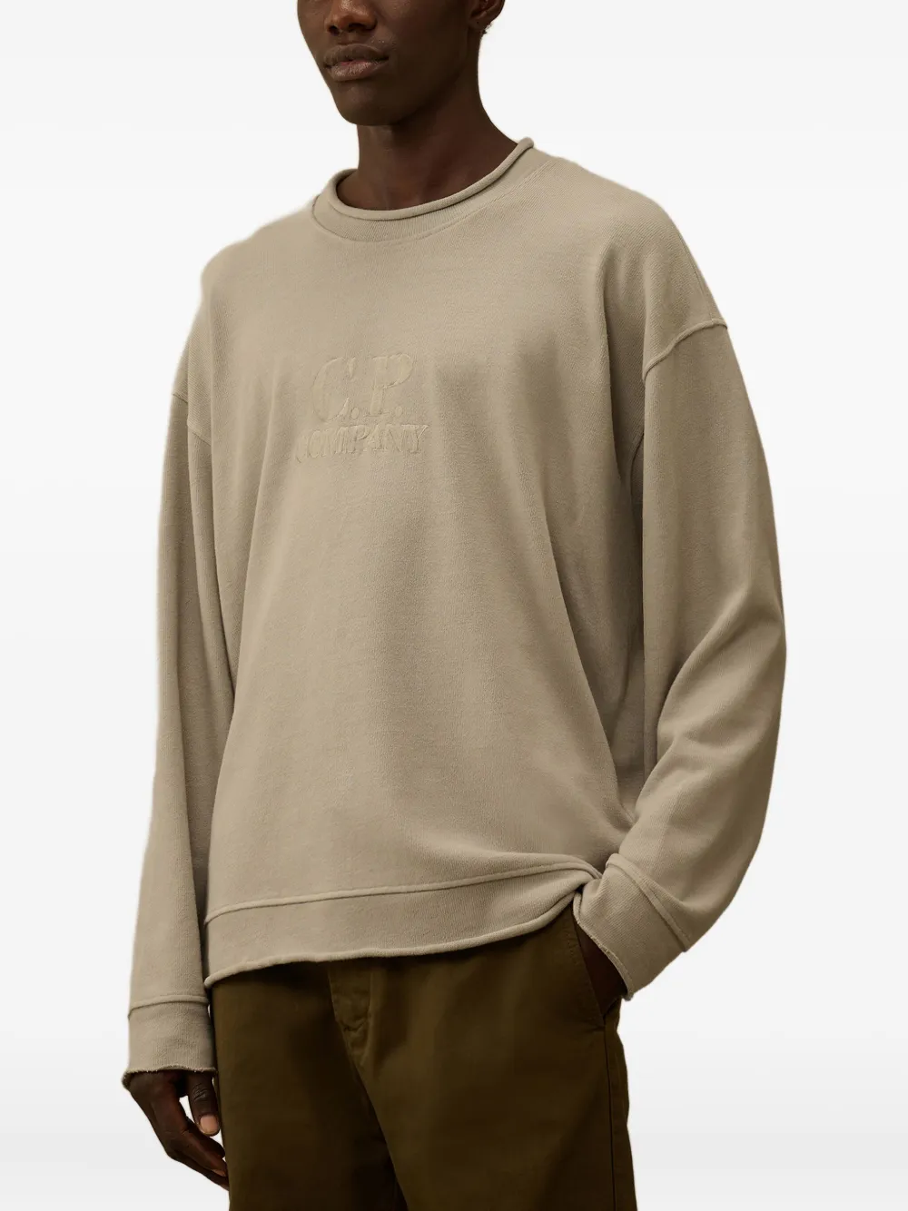 C.P. Company Trui met geborduurd logo Beige