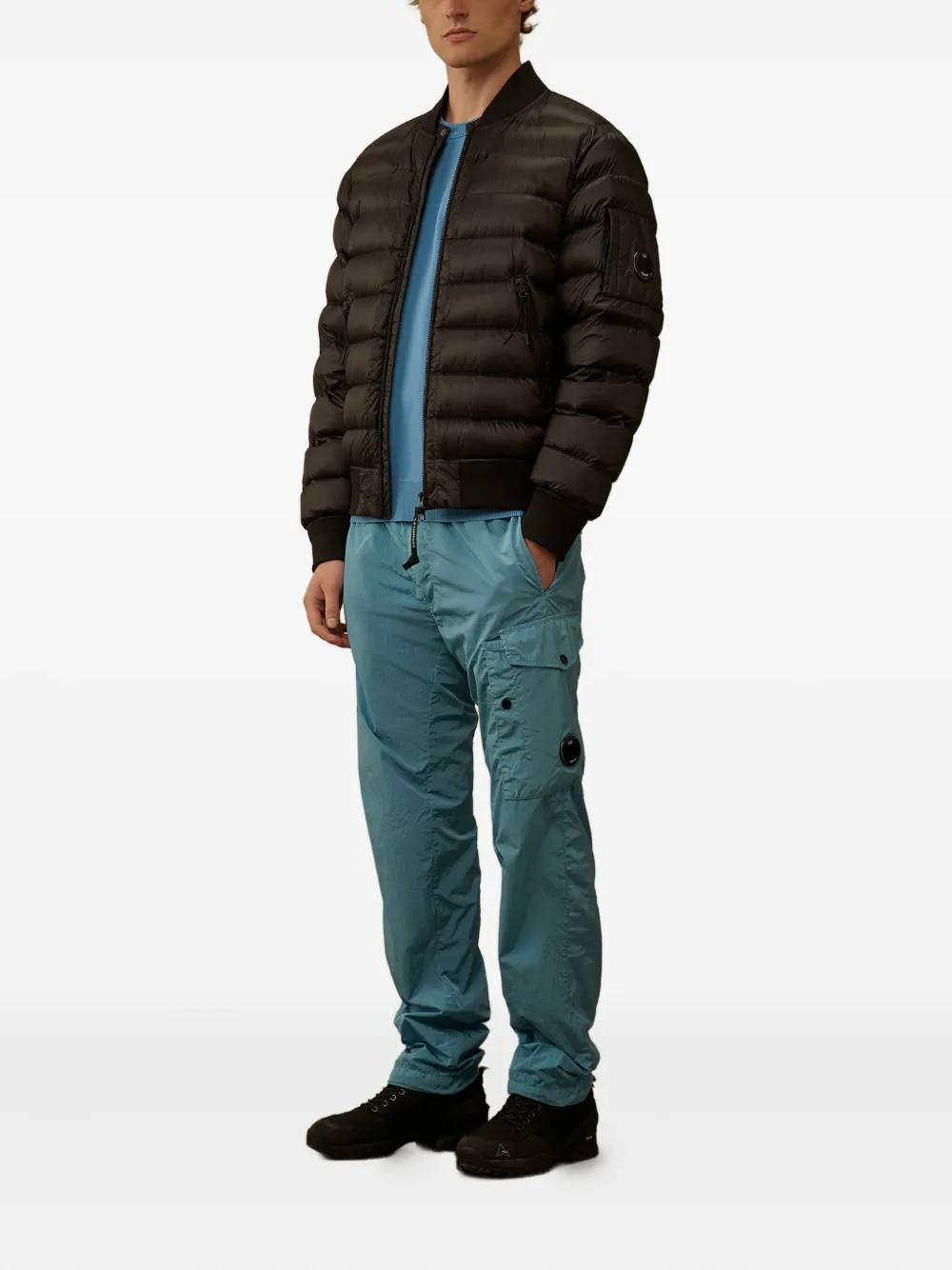 C.P. Company Elastische broek met cargo zak - Blauw
