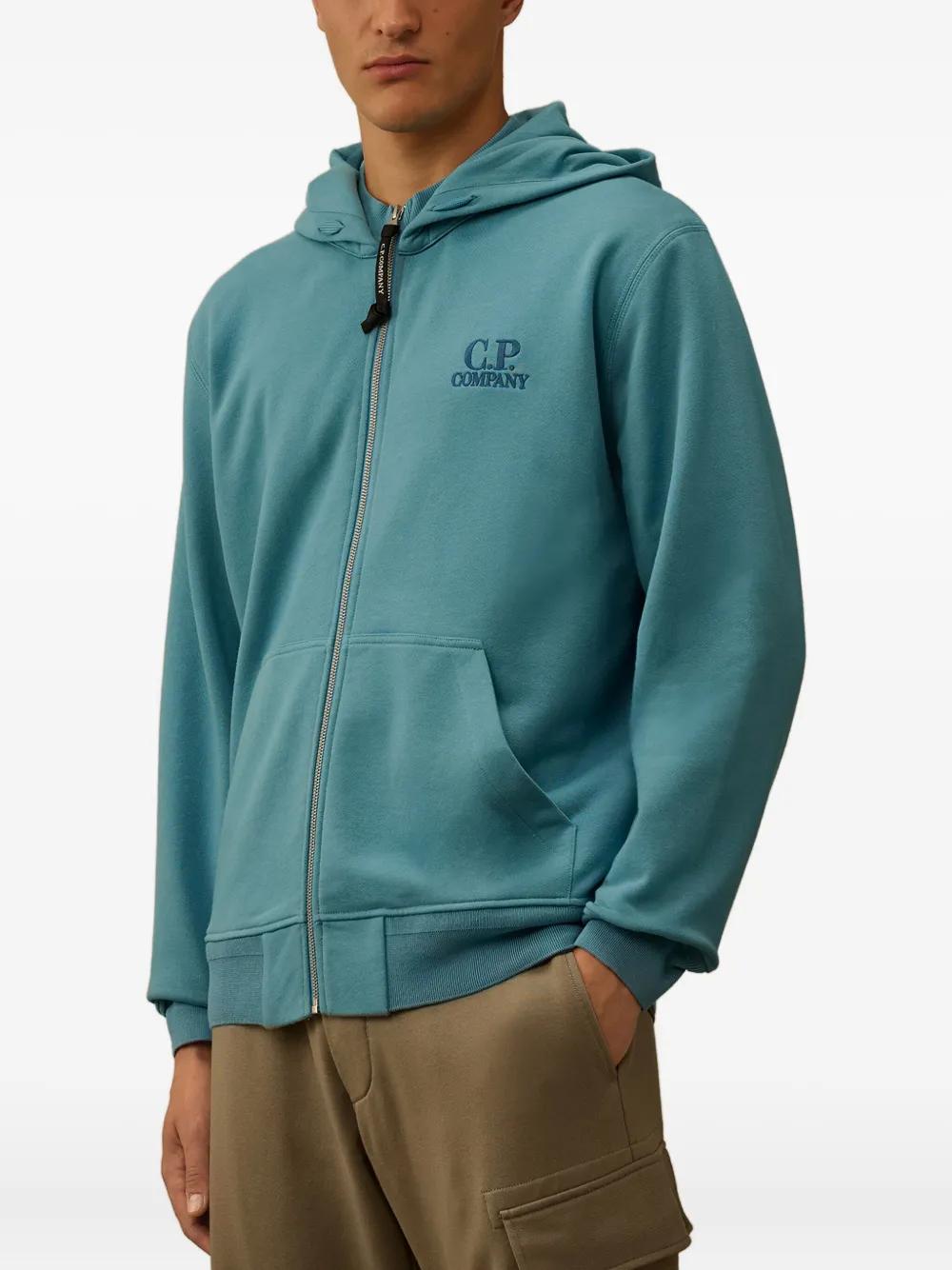 C.P. Company Hoodie met geborduurd logo Blauw
