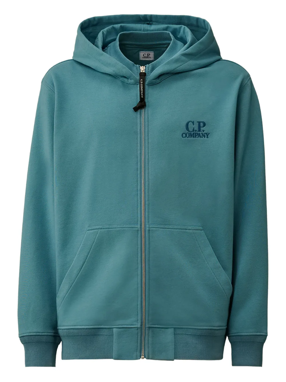 C.P. Company logo-embroidered zip-up hoodie | Blue | Image 1