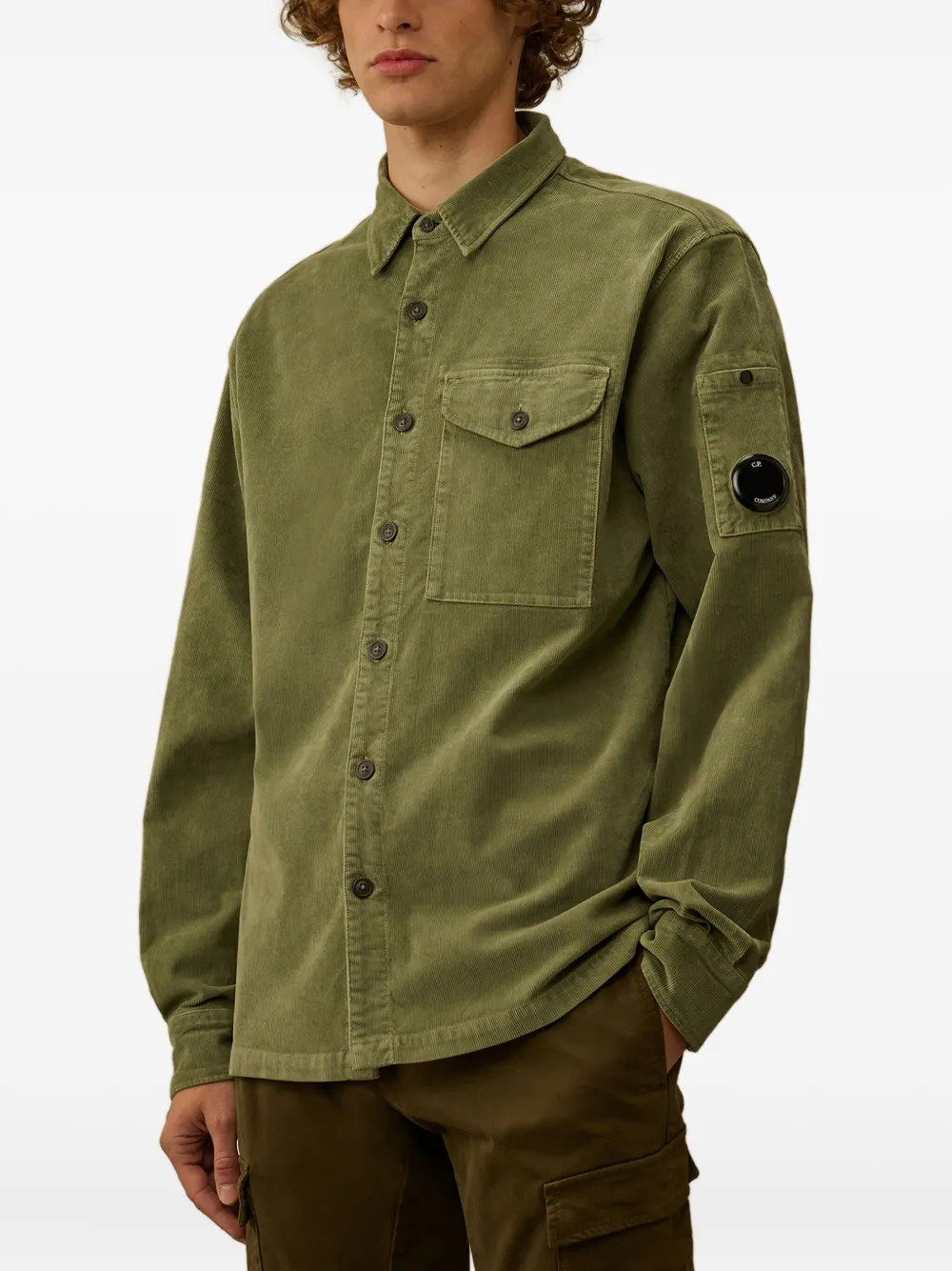 C.P. Company corduroy patch-pocket shirt - Verde