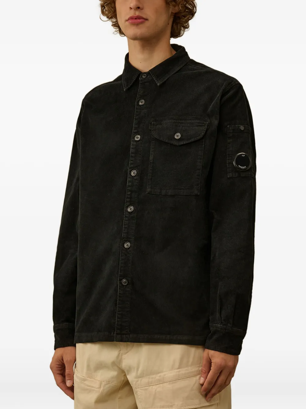 C.P. Company corduroy pocket shirt Zwart