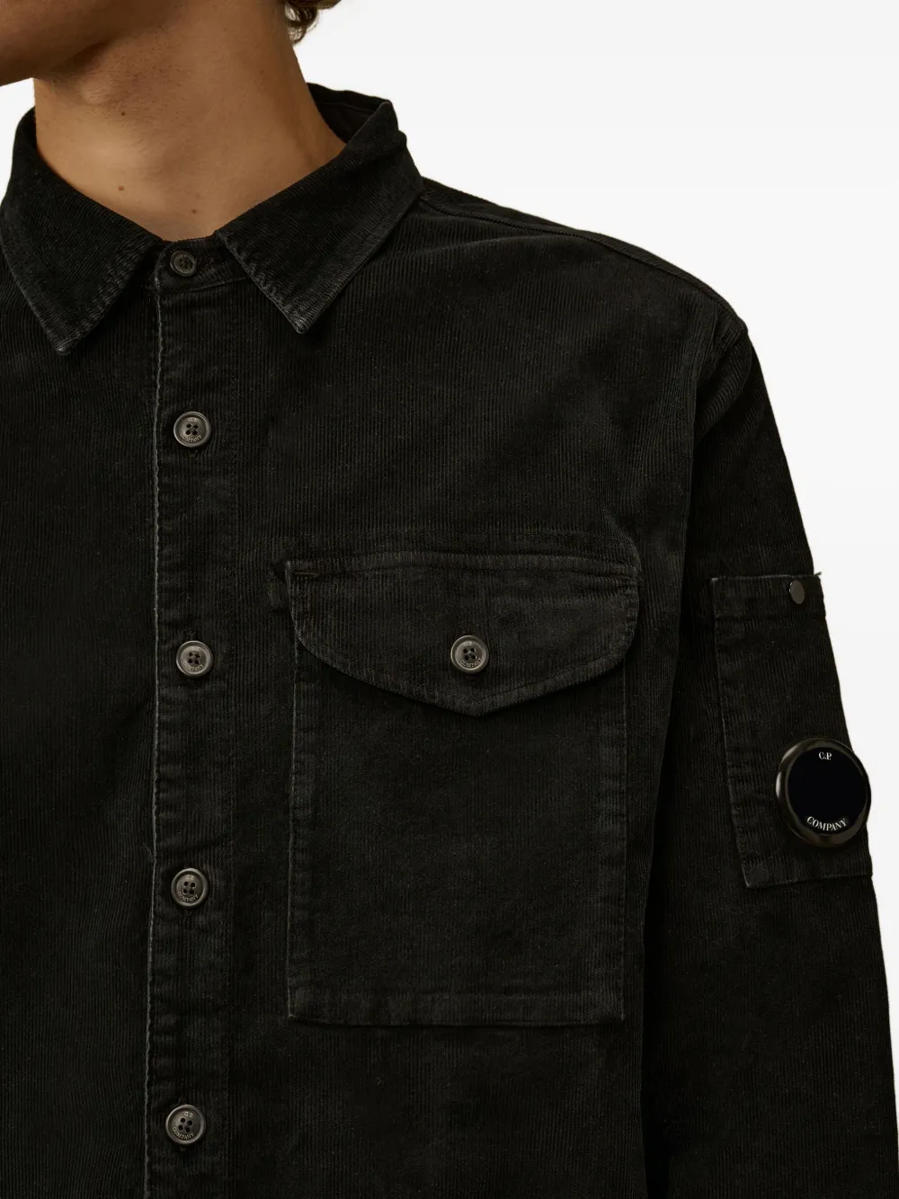 C.P. Company corduroy pocket shirt Zwart