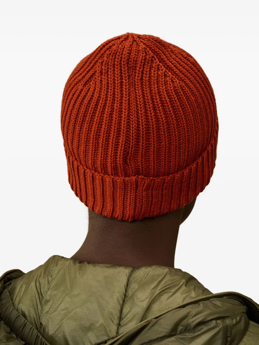 C.P. Company Geribbelde wollen muts met goggle-detail - Rood