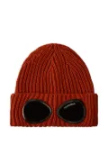 C.P. Company goggle-detail ribbed-wool beanie hat - Red
