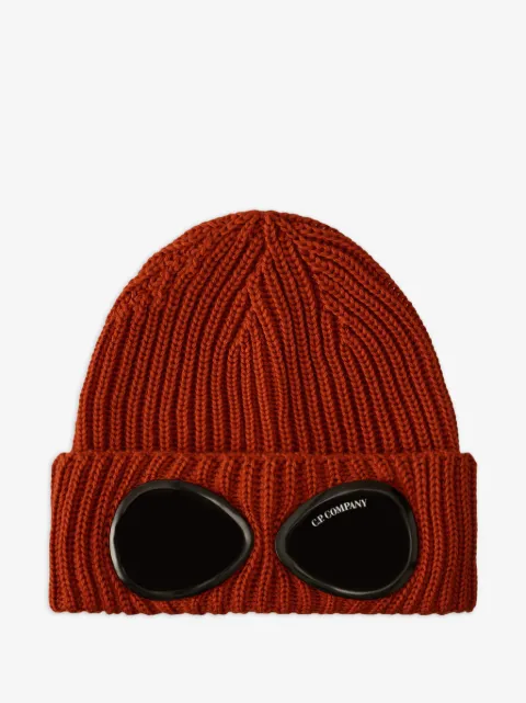 C.P. Company goggle-detail ribbed-wool beanie hat