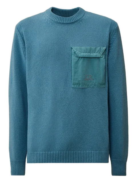 C.P. Company logo-embroidered flap-pocket sweater