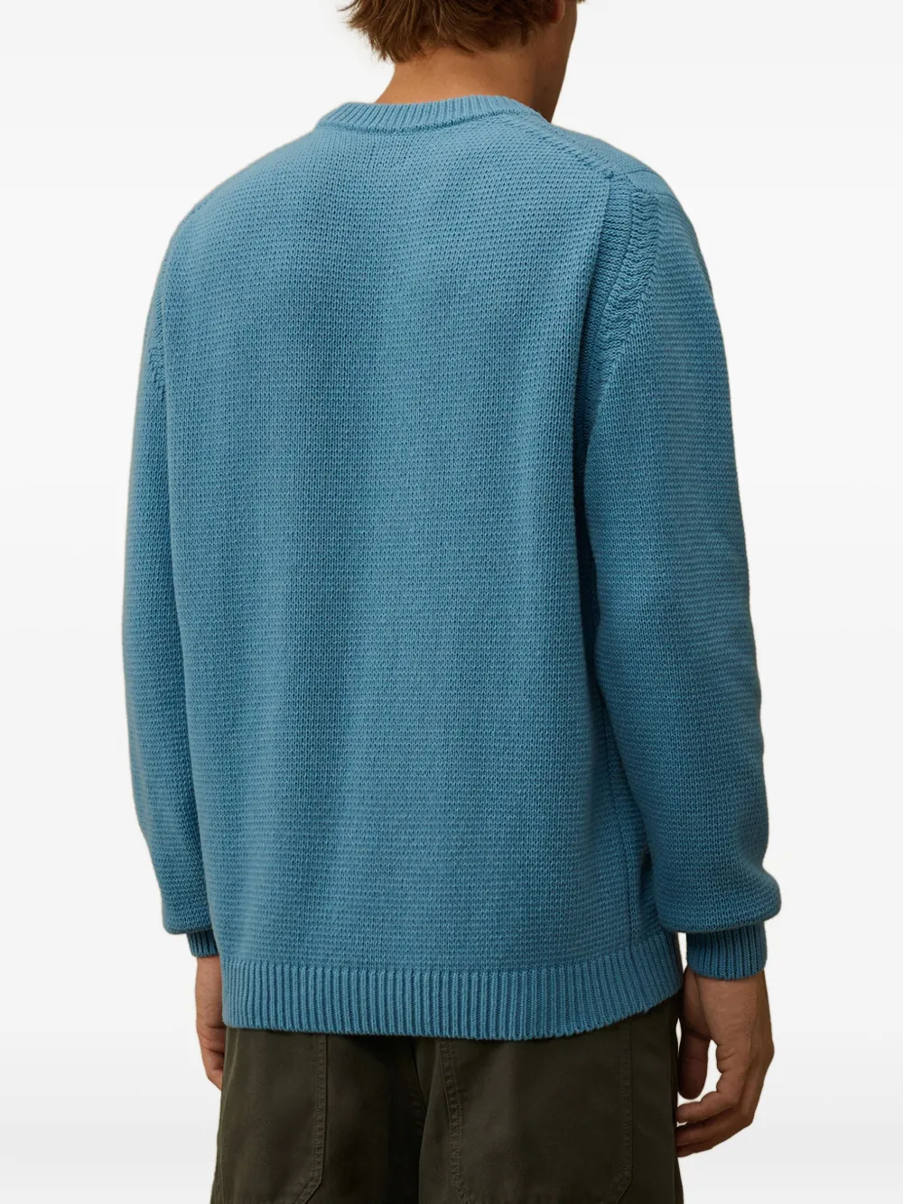 C.P. Company Trui met geborduurd logo en klepzak Blauw