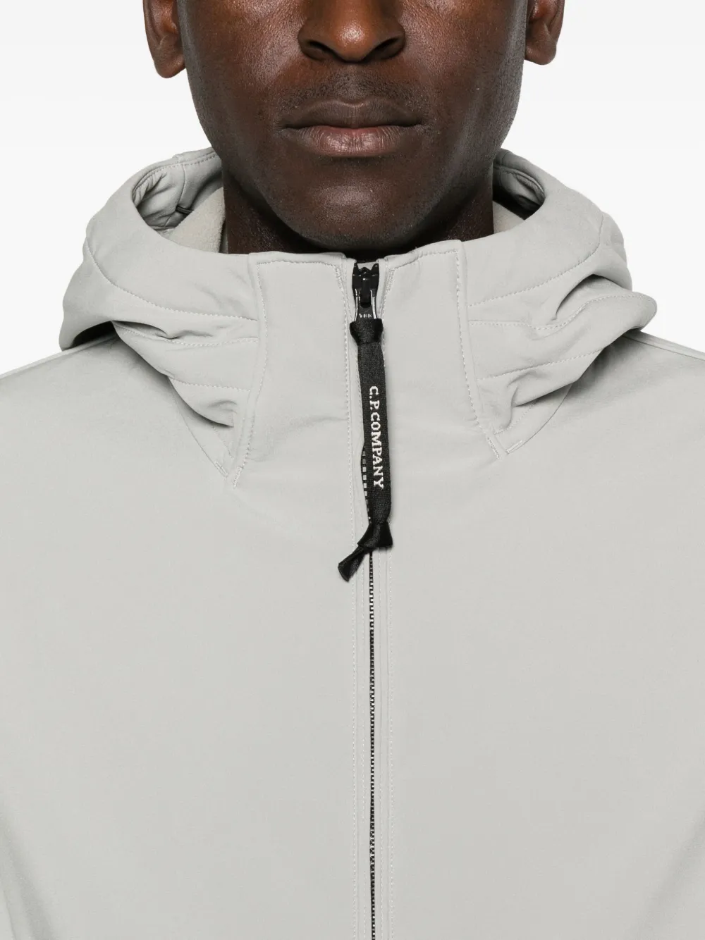C.p. Company C.p.company Zip-front Jacket With Hood In Gray