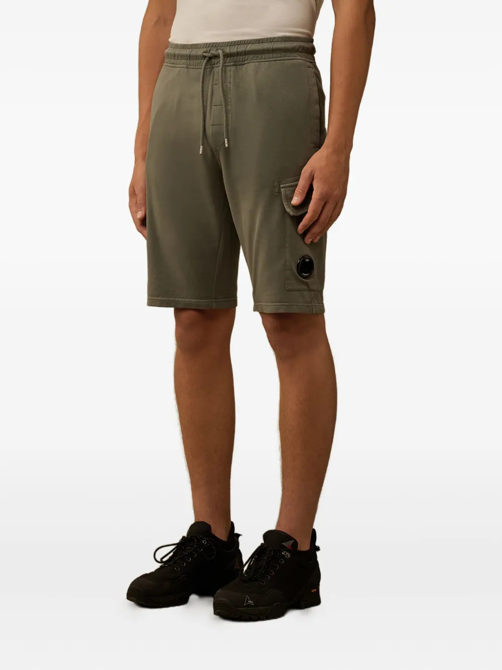 C.p. Company Drawstring-waist Cargo Shorts In Green