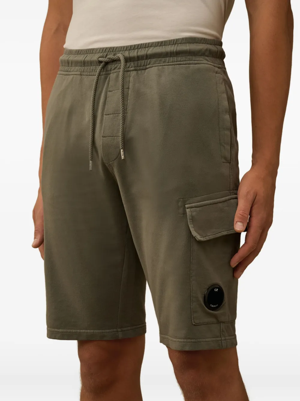 C.p. Company Drawstring-waist Cargo Shorts In Green