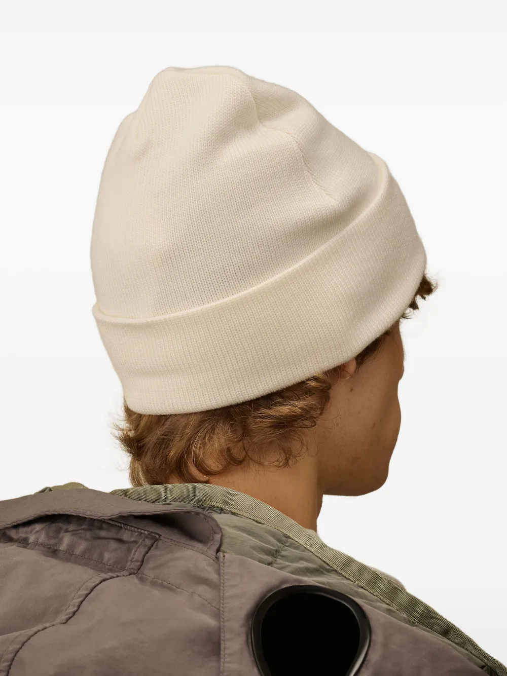C.p. Company Logo-patch Beanie Hat In Neutral