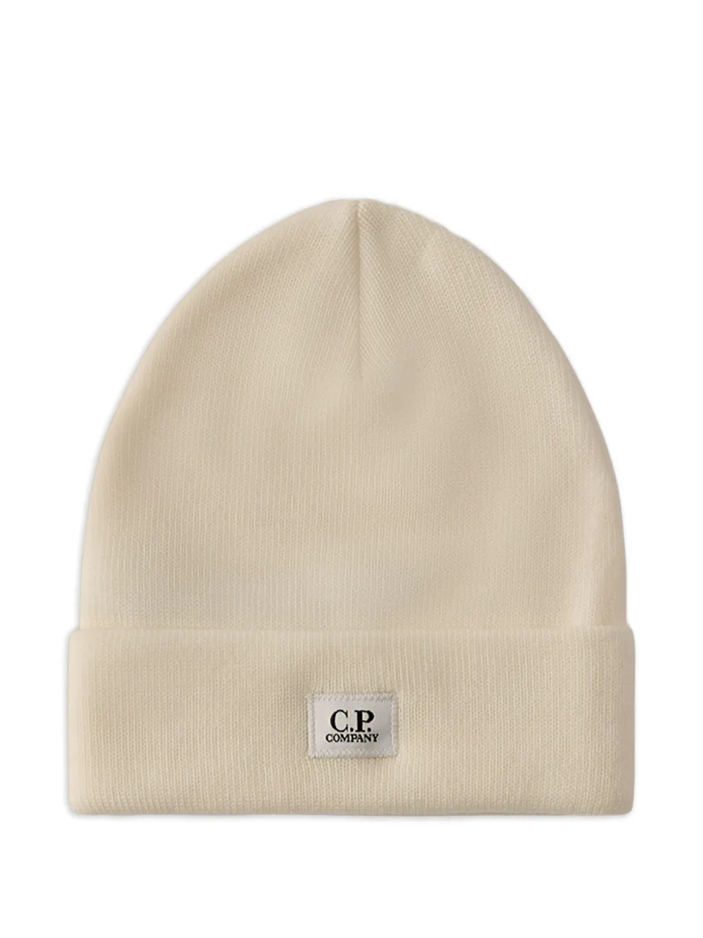 C.P. Company logo-patch beanie hat | Neutrals | Image 1