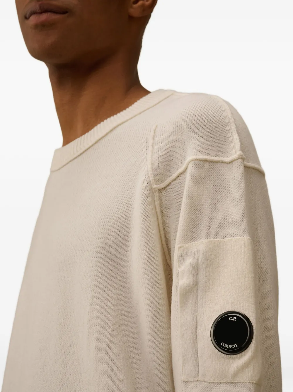 C.P. Company Lens-detail sweater Wit