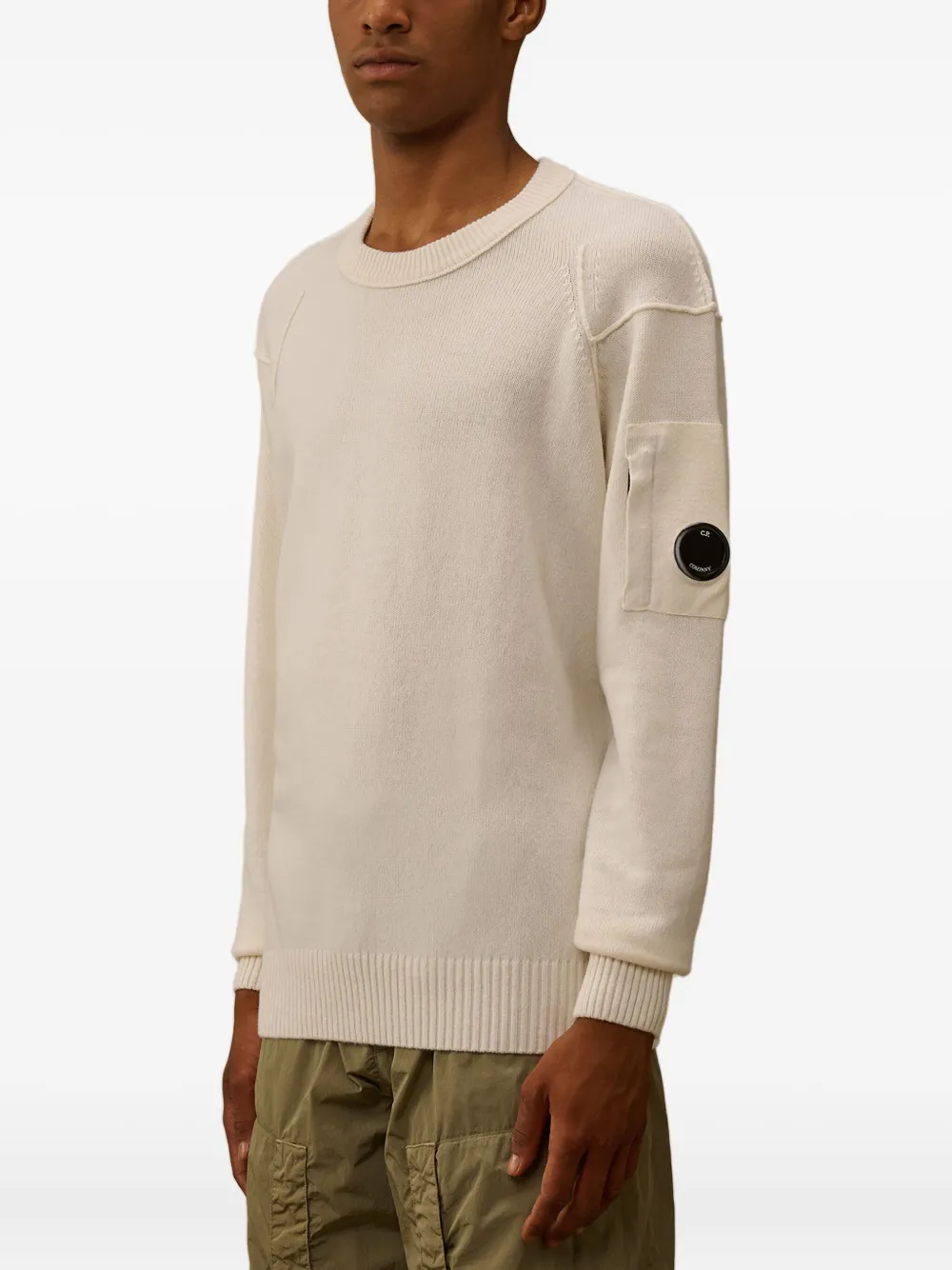 C.P. Company Lens-detail sweater Wit