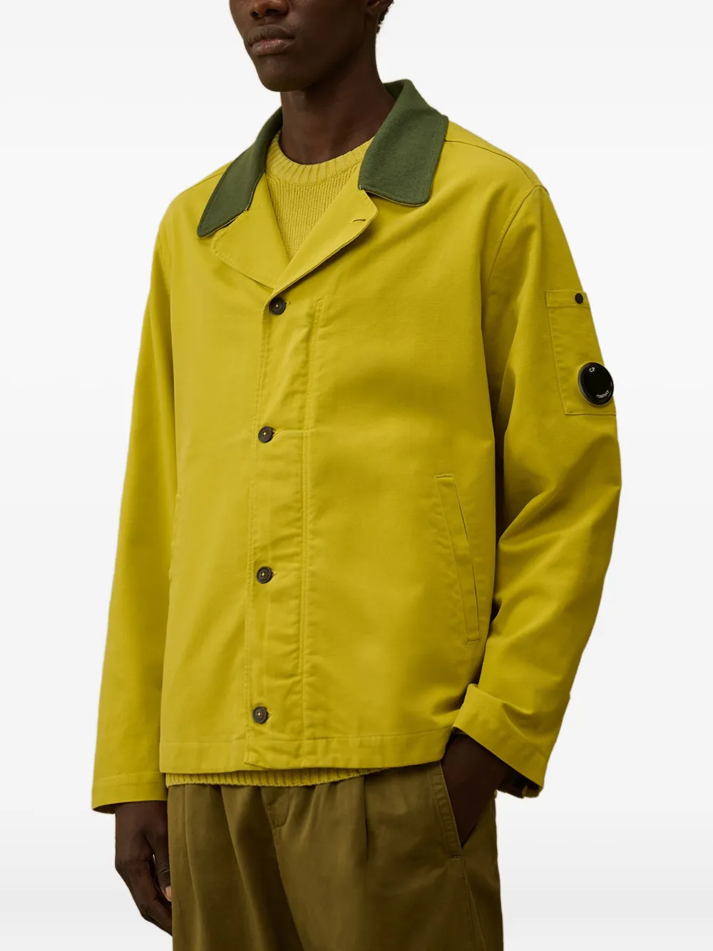 C.P. Company Tweekleurig shirtjack met Lens-detail Geel