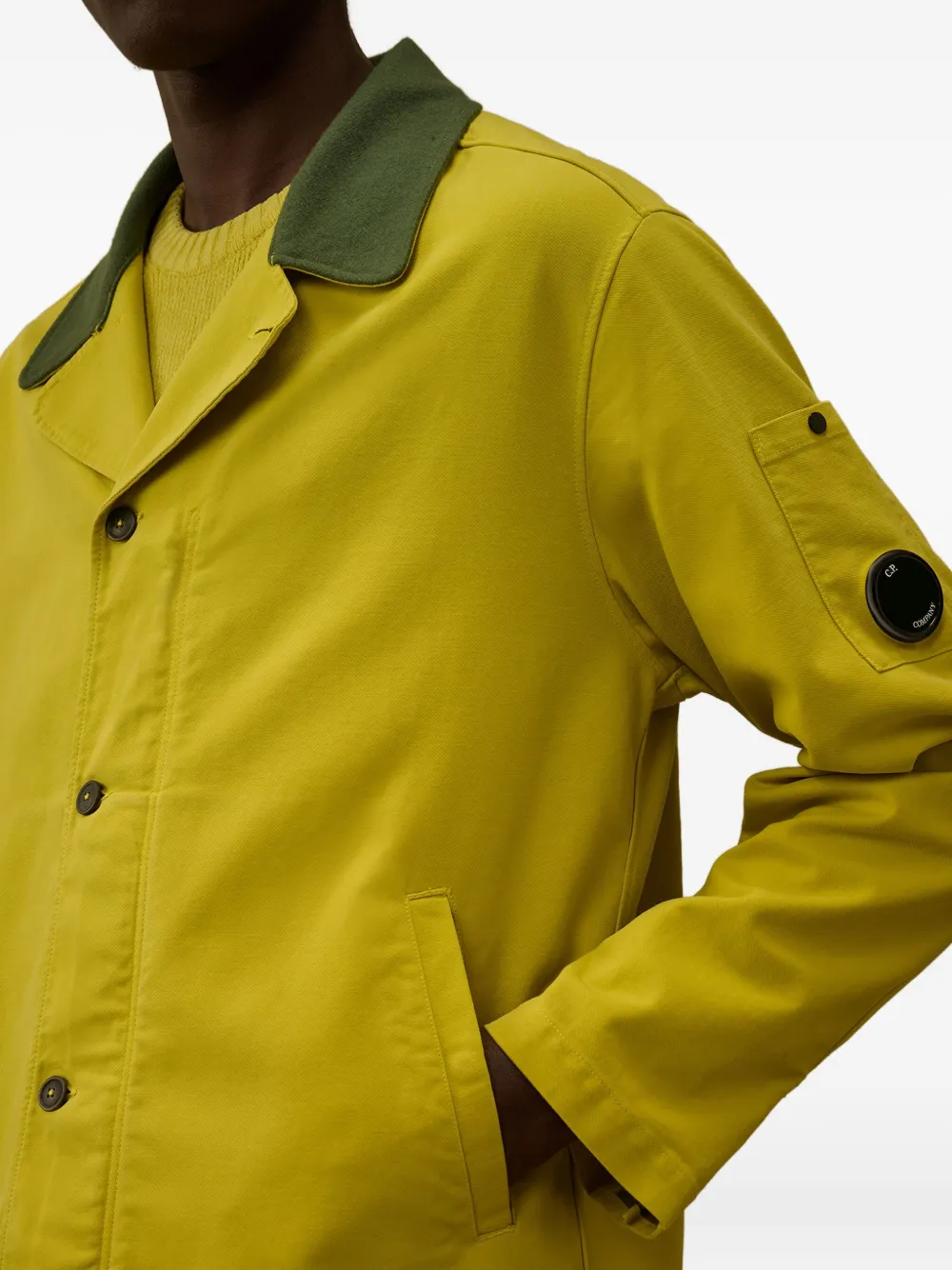 C.P. Company Tweekleurig shirtjack met Lens-detail Geel